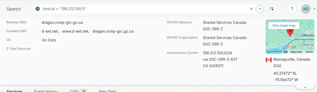 Censys Report for IP 199.212.150.5